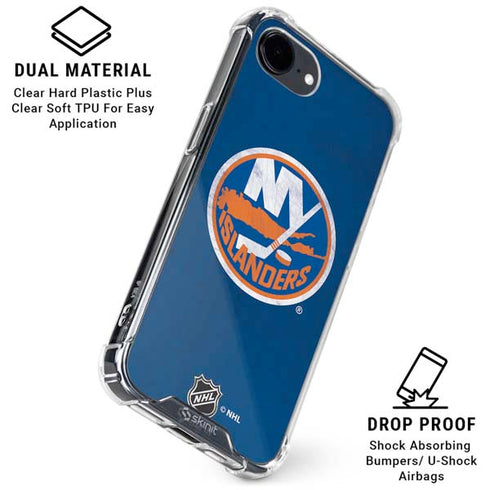NHL New York Islanders Distressed iPhone 16e Clear Case