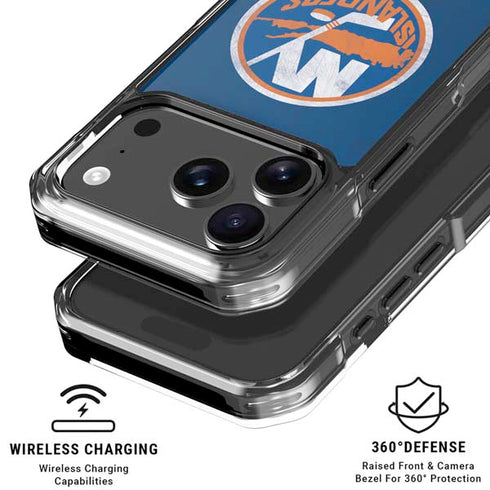 NHL New York Islanders Distressed iPhone 18 Pro Clear Case