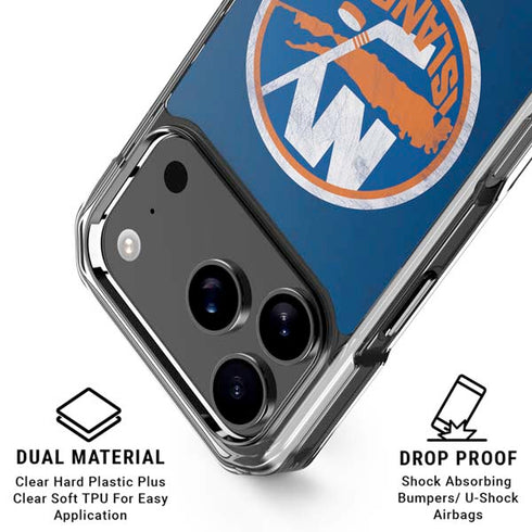 NHL New York Islanders Distressed iPhone 18 Pro Clear Case
