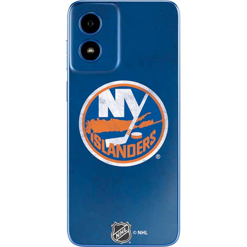 NHL New York Islanders Distressed Moto G Play 4G (2024) Skin