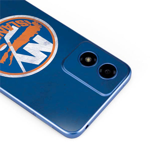 NHL New York Islanders Distressed Moto G Play 4G (2024) Skin