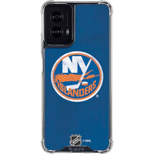 NHL New York Islanders Distressed Moto G Power 5G (2024) Clear Case