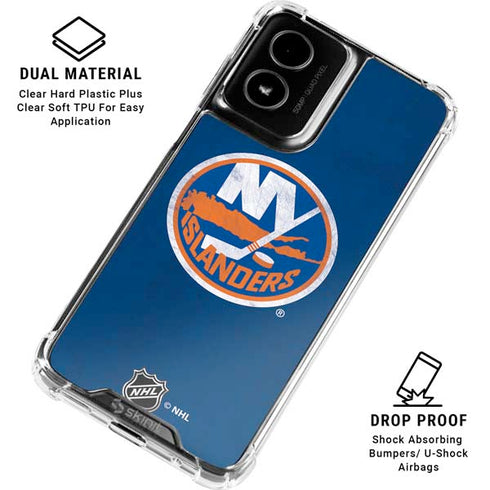 NHL New York Islanders Distressed Moto G Power 5G (2024) Clear Case