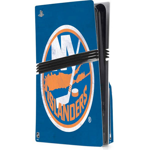 NHL New York Islanders Distressed PS5 Pro Disk Console Skin