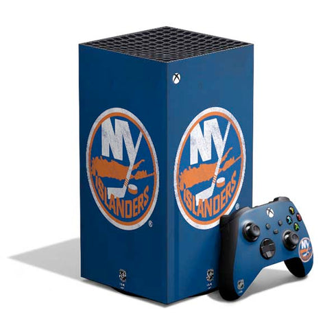 NHL New York Islanders Distressed XBox Series X Digital Edition Bundle Skin