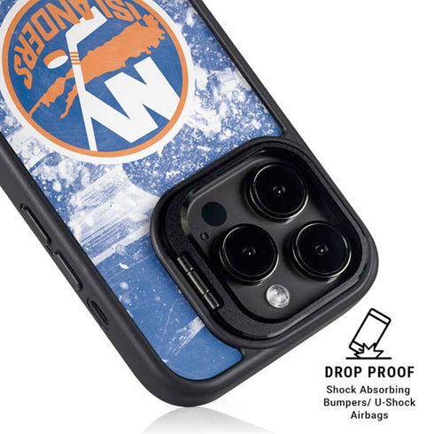 NHL New York Islanders Frozen iPhone 13 Pro Max Kickstand Case