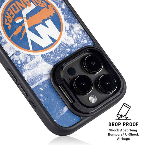 NHL New York Islanders Frozen iPhone 14 Pro Max Kickstand Case