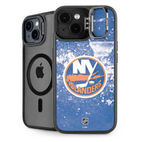 NHL New York Islanders Frozen iPhone 15 Kickstand Case