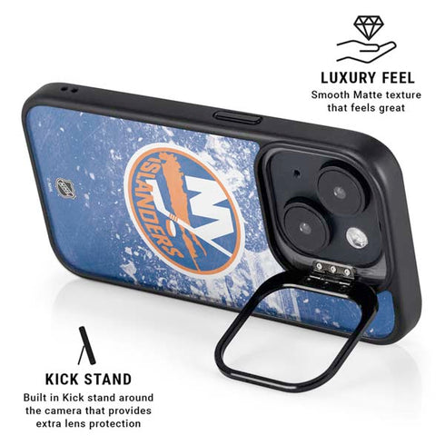NHL New York Islanders Frozen iPhone 15 Kickstand Case