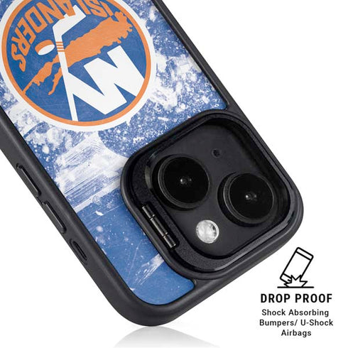 NHL New York Islanders Frozen iPhone 15 Kickstand Case