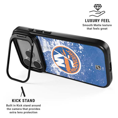 NHL New York Islanders Frozen iPhone 17 Pro Kickstand Case