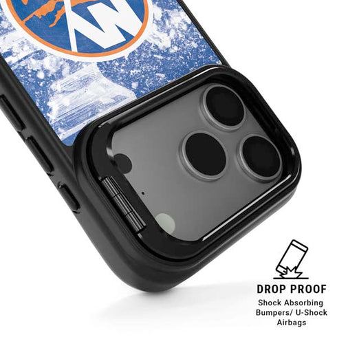 NHL New York Islanders Frozen iPhone 17 Pro Kickstand Case