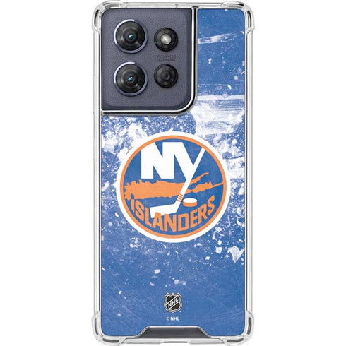 NHL New York Islanders Frozen Moto G Play 5G (2025) Clear Case