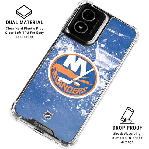 NHL New York Islanders Frozen Moto G Power 5G (2024) Clear Case