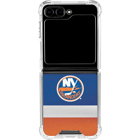 NHL New York Islanders Jersey Galaxy Z Flip6 Clear Case