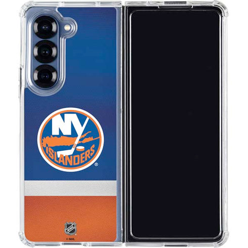 NHL New York Islanders Jersey Galaxy Z Fold7 Clear Case