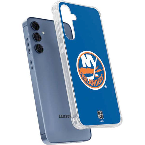 NHL New York Islanders Solid Background Galaxy A35 5G Clear Case