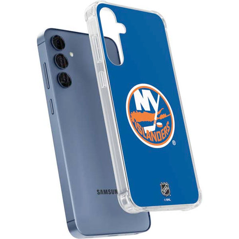 NHL New York Islanders Solid Background Galaxy A55 5G Clear Case