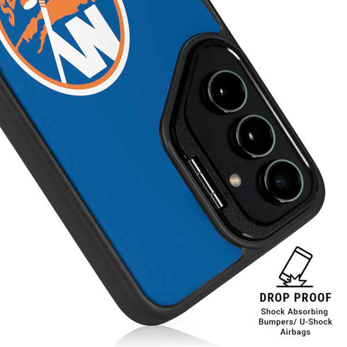 NHL New York Islanders Solid Background Galaxy S25 Ultra Kickstand Case