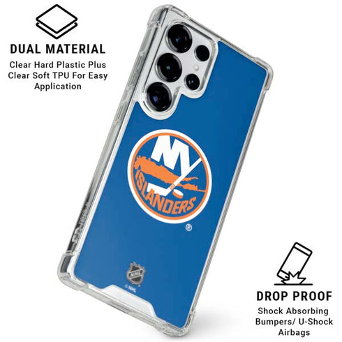 NHL New York Islanders Solid Background Galaxy S25 Ultra Clear Case