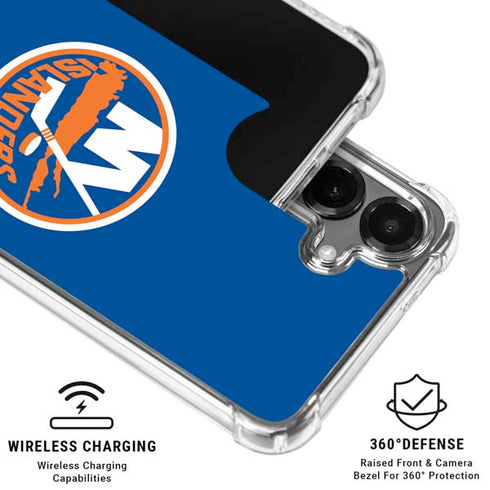 NHL New York Islanders Solid Background Galaxy S26 Clear Case