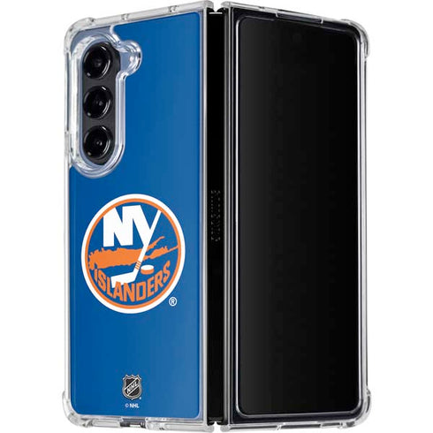 NHL New York Islanders Solid Background Galaxy Z Fold5 5G Clear Case