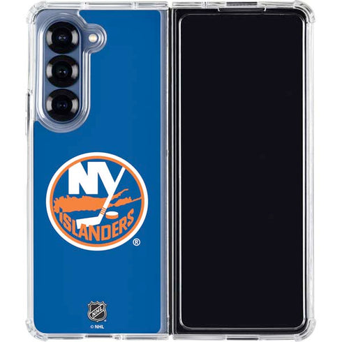 NHL New York Islanders Solid Background Galaxy Z Fold6 Clear Case