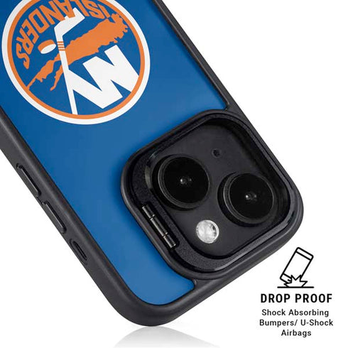 NHL New York Islanders Solid Background iPhone 15 Plus Kickstand Case