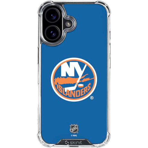 NHL New York Islanders Solid Background iPhone 16 Plus Clear Case