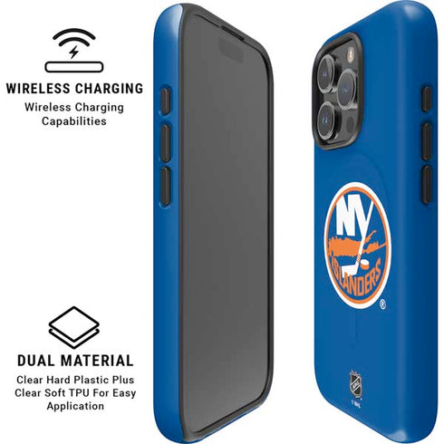 NHL New York Islanders Solid Background iPhone 16 Pro Max Magsafe Impact Case
