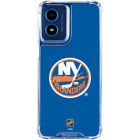 NHL New York Islanders Solid Background Moto G 5G (2024) Clear Case