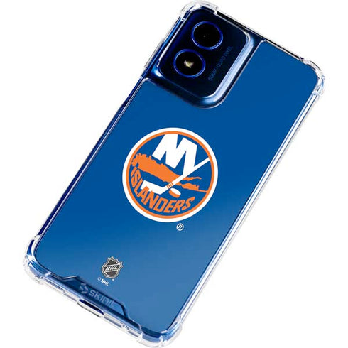 NHL New York Islanders Solid Background Moto G 5G (2024) Clear Case