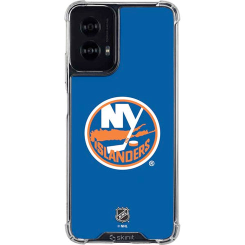 NHL New York Islanders Solid Background Moto G Power 5G (2024) Clear Case