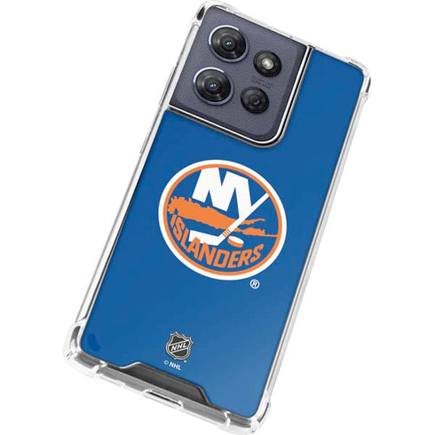 NHL New York Islanders Solid Background Moto G Stylus 5G (2025) Clear Case