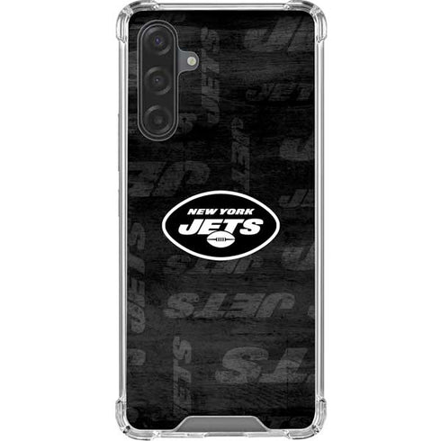 NFL New York Jets Black & White Galaxy A17 Clear Case