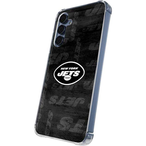 NFL New York Jets Black & White Galaxy A35 5G Clear Case