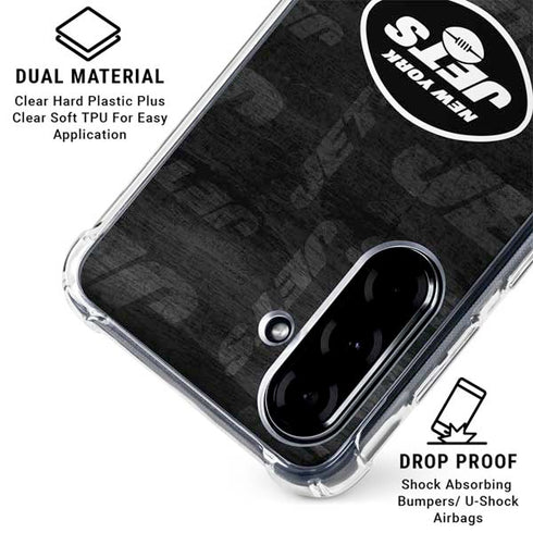 NFL New York Jets Black & White Galaxy A36 5G Clear Case