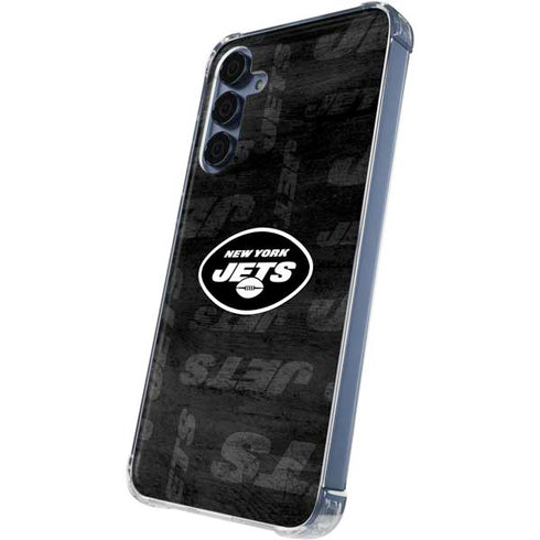 NFL New York Jets Black & White Galaxy A55 5G Clear Case