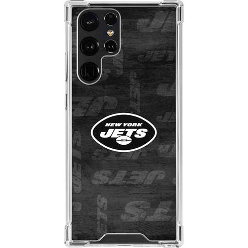 NFL New York Jets Black & White Galaxy S23 Ultra Clear Case