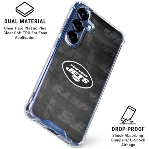 NFL New York Jets Black & White Galaxy S25 FE Clear Case