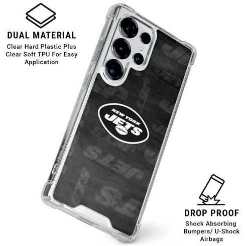 NFL New York Jets Black & White Galaxy S25 Ultra Clear Case