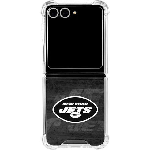 NFL New York Jets Black & White Galaxy Z Flip7 Clear Case
