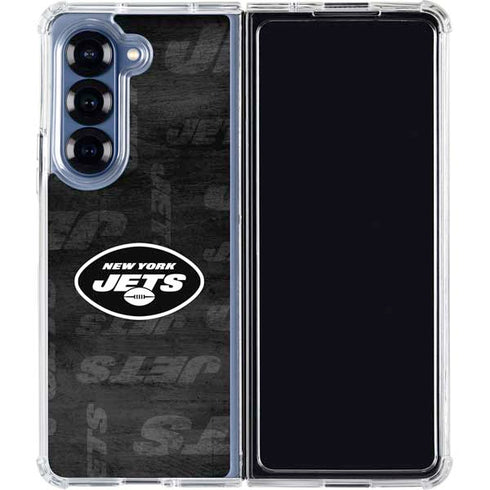 NFL New York Jets Black & White Galaxy Z Fold7 Clear Case