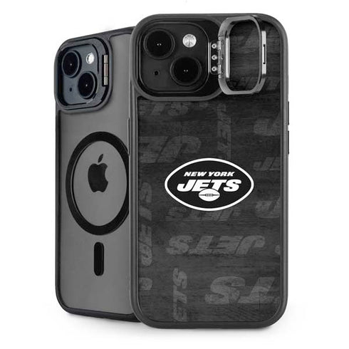 NFL New York Jets Black & White iPhone 15 Kickstand Case