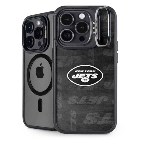 NFL New York Jets Black & White iPhone 15 Pro Max Kickstand Case