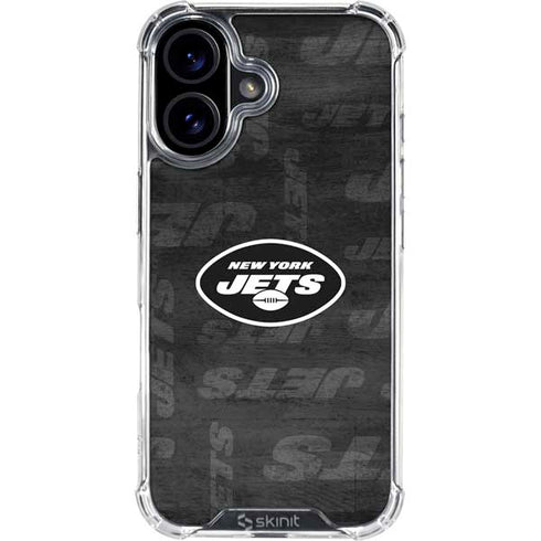 NFL New York Jets Black & White iPhone 16 Plus Clear Case