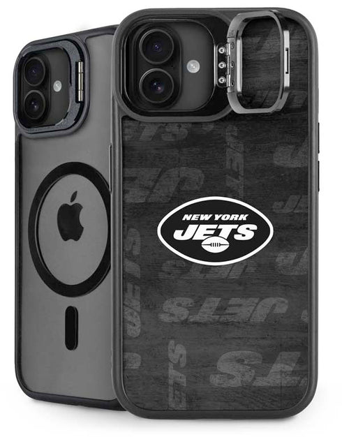 NFL New York Jets Black & White iPhone 16 Plus Kickstand Case