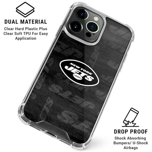 NFL New York Jets Black & White iPhone 16 Pro Max Clear Case