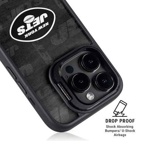 NFL New York Jets Black & White iPhone 16 Pro Max Kickstand Case