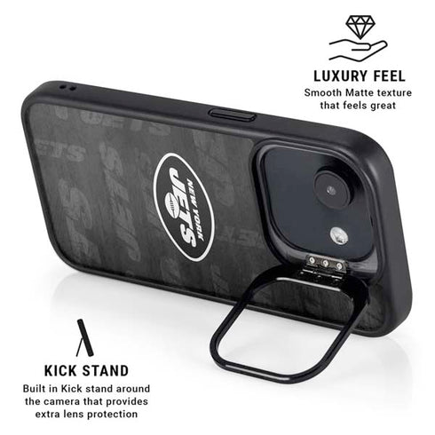 NFL New York Jets Black & White iPhone 16e Kickstand Case